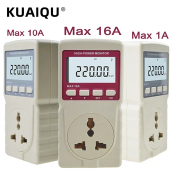 KUAIQU LCD Digital Micro Metru de Putere Analizor Monitor 220V 1A ora 10 16A Tester de Măsurare Factor de Putere/Frecvență/Ampermetru Voltmetru
