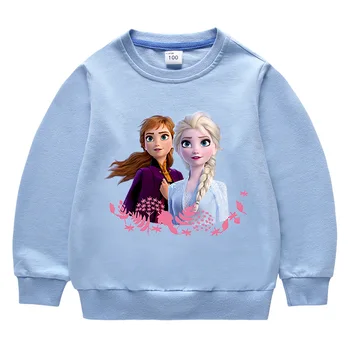 Disney Frozen Elsa Pulover Baieti Fete Primavara Toamna Top Cu Mâneci Lungi Pulover Pentru Copii Din Bumbac Hooody Haine