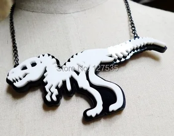 6pcs/lot nou de sosire moda bijuterii accesorii hiphop acrilice schelet de dinozaur dragon coliere pentru femei
