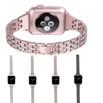 Benzi de Oțel inoxidabil Compatibile pentru Apple Watch Band curea 38mm 40mm Femei pentru Iwatch Serie 4/5 Brățară Încheietura mâinii Watchbands centura