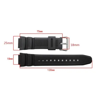 Sport, Curea Silicon Pentru Casio AE-1000w AQ-S810W W-S200H SGW-400H Cauciuc Watchband Pin Cataramă de Curea de Ceas de mână Brățară Negru