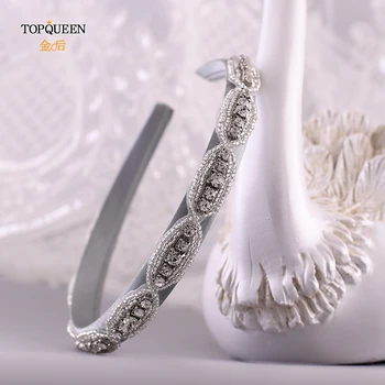 TOPQUEEN S102-FG lux clar Stras Accesorii de Par Mireasa Tiara Headpieces Baroc de Argint de Lux de păr tiara cu Bandă de susținere