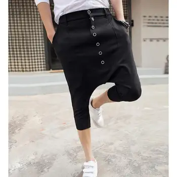 2017 Nouă Bărbați îmbrăcăminte de Păr Stilist de moda personalizate agățat de picioare pantaloni joase pantaloni pantaloni harem cantareata costume