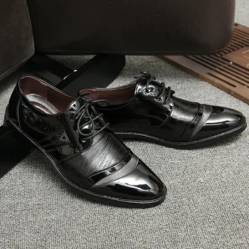 MULUHU Om de Moda Pantofi de Piele de sex Masculin Dantelă Sus Office Pantofi de Nunta de Înaltă Calitate pentru Bărbați Pantofi Piele Oxford Pantofi Casual