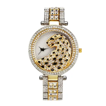 Womem ceasuri Cuarț Moda Doamnelor Cuarț Ceas de Aur de Cristal Diamant Leopard Pentru Femei Ceas ice watch out