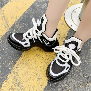 Nou Pantofi Pentru Femei La Modă Indesata Tata Pantofi Fierbinte Adidas Femeie Dantela-Up Pantofi Platforma En-Gros De Brand Adidași De Tenis Zapatillas Mujer