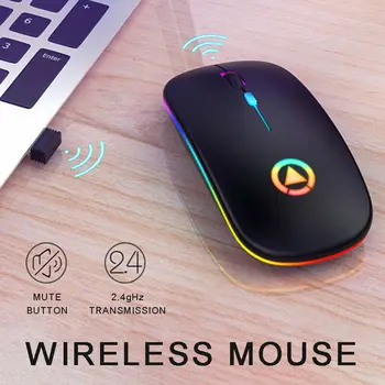 Noul LED Reîncărcabilă Mouse Gamer Mouse-ul fără Fir Tăcut LED Backlit Soareci USB Optic Ergonomic Mouse de Gaming Pentru PC, Laptop Mouse-ul
