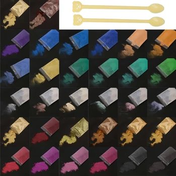 Minerale Naturale Pudră De Mică Rășină Epoxidică De Culoare Pigment Colorant Set De 32 De Cosmetice De Culoare Clasa Mica Pulbere Machiaj De Buze De Luare De Săpun