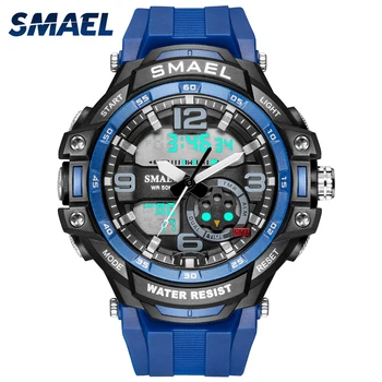 Ceasuri barbati Sport SMAEL Nou Ceas Cuarț Ceas Digital LED Cronometru Înot Ceas de mână Ceas Albastru 1350B Impermeabil Ceas Barbati