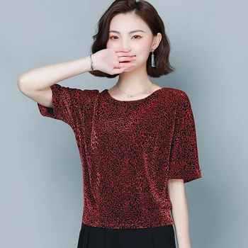 Plus Dimensiune 4XL Sclipici Tricou Topuri de Moda Elegante, Strălucitoare, cu Paiete, Bluza Tunica Femei Bluze Roșu Negru Strălucire Femei Bluze Noi 9197