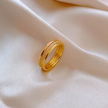 Simplu de oțel de titan de culoare ring ring ring moda de lux de lumină degetul arătător set de trei piese ring de sex feminin coreeană bijuterii student