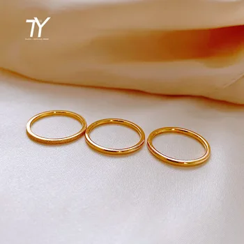 Simplu de oțel de titan de culoare ring ring ring moda de lux de lumină degetul arătător set de trei piese ring de sex feminin coreeană bijuterii student