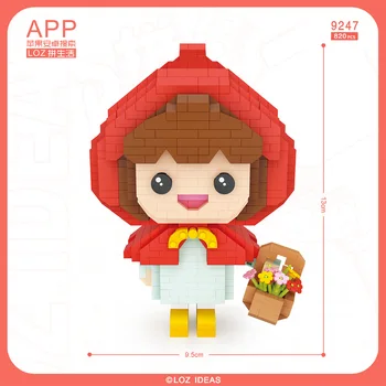 LOZ mici particule de diamant bloc blocuri de constructii pentru copii lupta introduce arici Little Red Riding Hood model de păpușă jucărie cadou