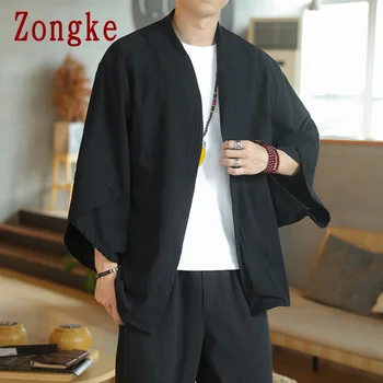 Zongke Kimono Mens Tricou Vintage Alb Tricou pentru Bărbați Cămăși Pentru Bărbați Îmbrăcăminte Harajuku Bluze M-5XL 2021 New Sosire