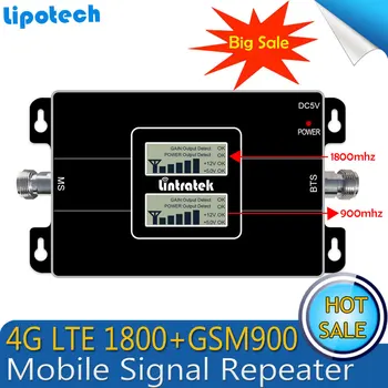 2017 Lintratek Dual LCD Afișează GSM 900 4G LTE 1800 Repetor GSM 1800mhz Mobil Semnal de Rapel 65dB Dual Band Repetidor Celular