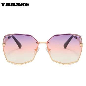 YOOSKE Supradimensionat ochelari de Soare Femei de Moda, Cadru Metalic Neregulate Nuante Degrade Ochelari de Soare pentru Barbati Vintage Ochelari de UV400