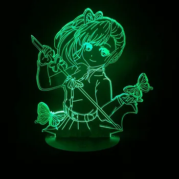Noi 3d Lampa de Noapte Anime Demon Slayer Tsuyuri Kanawo Figura Led Lumina de Noapte 7color/16color Masă Anime Lampa