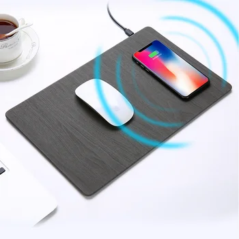 Wireless rapidă MousePad Incarcator,2 in 1 Mouse Pad/Mat Lemn Cu Încărcător Wireless pentru iPhone X iPhone 9 8/8 9Plus Samsung Note 8/S9
