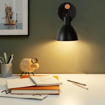 Artpad Industrial American Negru Lampă de Perete Lumina de Interior de Prindere Plug-in pentru camera de zi Noptiera Mansardă Scări lampa de Perete Soclu E27