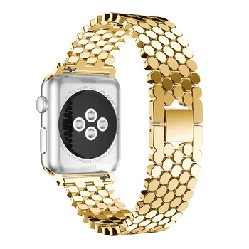 Curea din Otel inoxidabil Curea pentru Apple Watch 44mm 40mm 42mm 38mm pentru iwatch 5 4 3 21 Bijuterii de Aur Trupa Brățară Accesorii