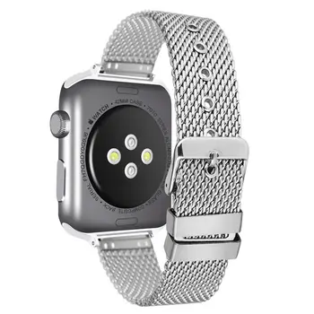 38MM 42MM Moda din Oțel Inoxidabil Plasă Watchband pentru Apple Watch de la 1 la 4 de Argint Curea de Ceas Pin Catarama Bratara de Înlocuire