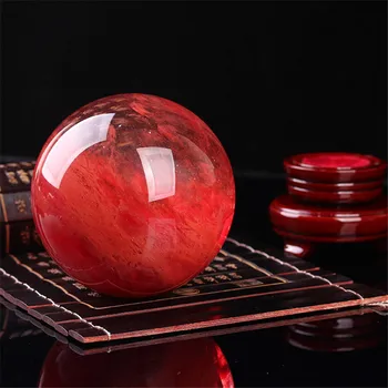 Naturale Cristal Piatră De Cuarț De Topire Piatra Roșie Fengshui Minge De Energie De Vindecare Reiki Decor
