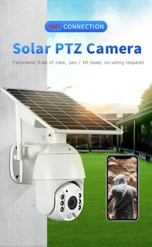 Panou Solar Wifi Camera PTZ 4X 1080P de Securitate în aer liber Wireless Monitor Impermeabil CCTV Acasă Inteligent de Supraveghere