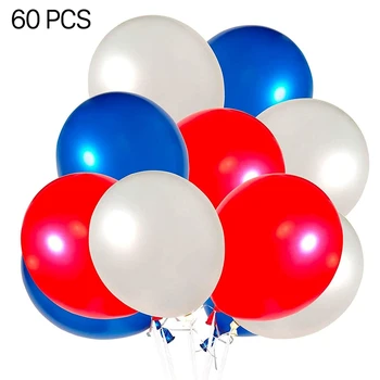 60 Pachet Roșu, Alb și Albastru Baloane de 12 Inch Latex, Baloane pentru Petrecere Perfectă Partidul de Decorare Ziua de nastere pentru Toate Ocaziile