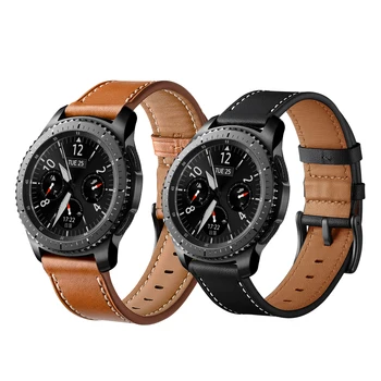 Negru Maro din Piele Watchband pentru Samsung Galaxy Watch 46mm 42mm curea de mână Pentru Samsung Gear S3 Clasic de Frontieră Trupa Brățară
