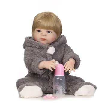 NPK 57cm new sosire realist plin de silicon baby doll cu stres minunat cel mai bun pentru copii cadou de silicon renăscut baby dolls