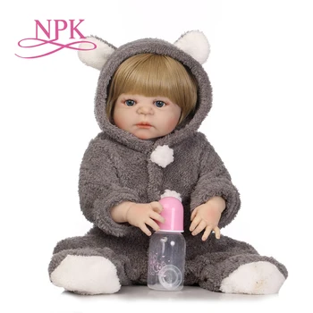 NPK 57cm new sosire realist plin de silicon baby doll cu stres minunat cel mai bun pentru copii cadou de silicon renăscut baby dolls