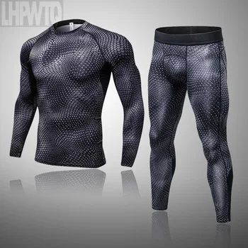 Barbati Lenjerie de corp Termică set de izmene de Lână căptușite Ultra Soft de Compresie ciorapi Lenjerie 2020 Nou Track costum pentru Bărbați sport