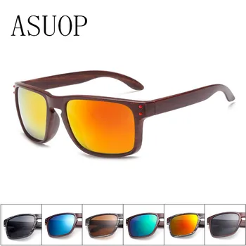 ASUOP noua moda pentru bărbați ochelari de soare brand clasic de design imitație de lemn pătrat femei UV400 ochelari retro ochelari de conducere