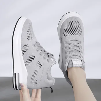 NOUA Moda 8Cm Adidasi Femei Pantofi Platforma Înaltă Calitate Crește Pantofi Femei Casual Respirabil Doamnelor Pantofi Zapatillas Mujer