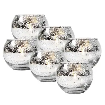 6PCS Stil Nordic Creative de Crăciun Lumânare Parfumată Titularul Set Decorativ Mercur Sticlă Tealight Lumanarea Titular Decor Acasă