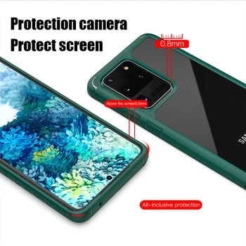 KEYSION Moda Clar Caz rezistent la Socuri pentru Samsung Galaxy S20 S20 Ultra 5G Silicon Transparent Telefon Capacul din spate pentru Samsung S20+