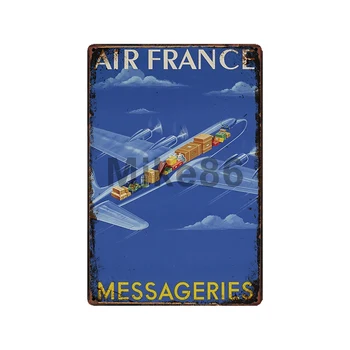 [ Mike86 ] NORMANDIE Vapor Avion Semn Metalic Vintage CAMERA Retro Fier Pictura Marseille Poster HOTEL Art 20*30 CM LT-1841
