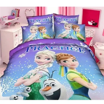 Disney Frozen Elsa, Anna, Cenusareasa, Alba ca Zapada Printesa 3D Set de lenjerie de Pat pentru Copii Fete Carpetă Acopere Set lenjerie de pat Decor Unic