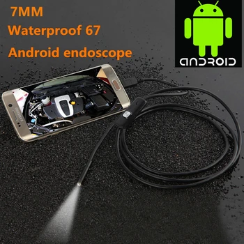 7mm Endoscop USB Micro Inspecție Borescope Camera pentru Android PC Flexibile hidroizolante IP67 Notebook 6leds Reglabil