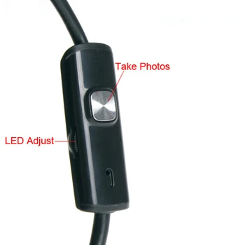 7mm Endoscop USB Micro Inspecție Borescope Camera pentru Android PC Flexibile hidroizolante IP67 Notebook 6leds Reglabil