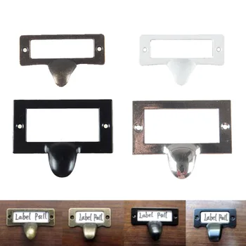 5Sets Retro Antique Brass Metal Sertar Eticheta Trage Cabinet Cadru Mâner pentru cutie de bijuterii cutie de cadou dulap Nume de Fișier Card