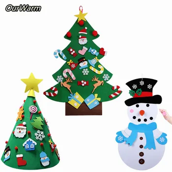 OurWarm DIY Simțit Ambarcațiuni om de Zăpadă Copilul Pomul de Crăciun, Jucării de Crăciun de Decorare Pentru Casa de Copii Cadou pentru Copii, Crăciun Fericit, Anul Nou