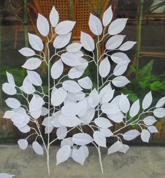 O duzină artificial alb banyan frunze de nunta sărbătoare festivalul de fundal drum led DIY acasă decorative de flori false