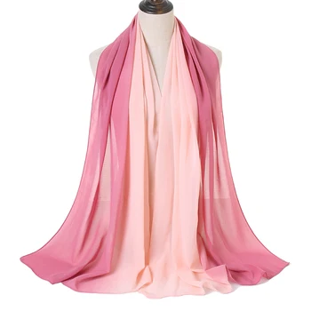 2020 Moda Gradient Bubble Sifon Instant Femei Hijab Toamna Culoare Mozaic Șal Folie Pashminas Furat Musulman Snood 180*70cm