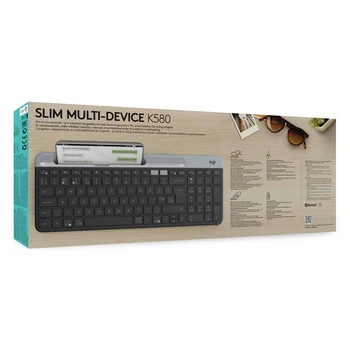 Original Logitech K580 Tastatura Wireless Multi-Dispozitiv 2.4 G Bluetooth Unificatoare Dual în Modul Portabil Pentru Tableta Telefon клавиатура