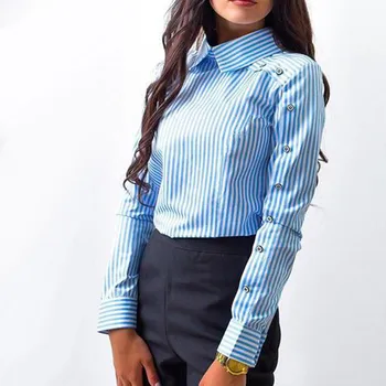 2019 moda Femei bluza Femei Tricou Alb Bluza Salopeta Office OL Camasa Casual cu maneca Lunga Slim pentru Femei Tricou