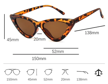 RBRARE 2021 Pisica Umbra Ochi Pentru Moda pentru Femei ochelari de Soare Brand Femeie Vintage Triunghiular Cateye Ochelari Retro Sexy Leopard Oculos