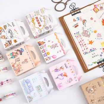 1 Cutie de Desene animate Washi Bandă Adezivă Frumos DIY Decorare Scrapbooking Eticheta adezivă de Mascare Bandă Student Cadou de Papetărie