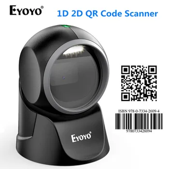 Eyoyo 1D 2D Desktop Scanner de coduri de Bare, cu Automate de Detectare Scanare Omnidirecțională Hands-Free Cititor de coduri de Bare QR Platforma de Scanare