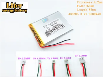 Baterie litiu-polimer 426385 3000mah 3.7 V 3000mah 3.7 V 426385 CONECTAȚI tableta pc de 7 inch-polimer baterie reîncărcabilă